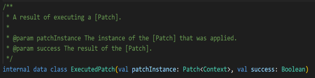 Code specifying whether the Patch was successful.
